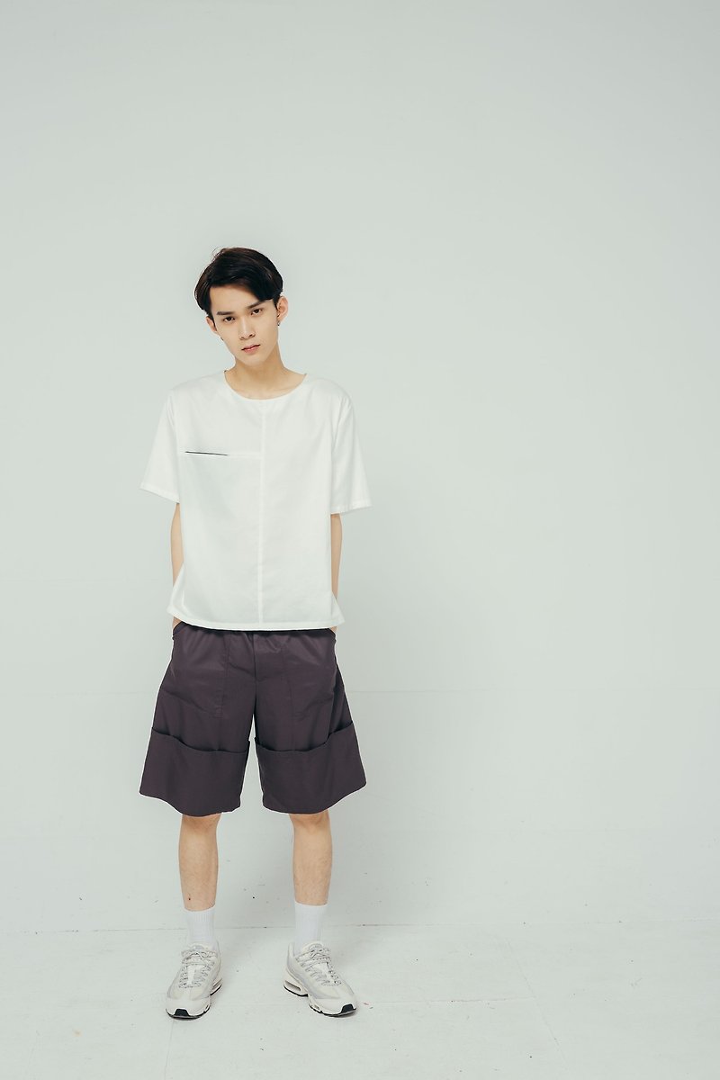 8 lie down_ clothes also have pants with back pocket tops - Men's T-Shirts & Tops - Cotton & Hemp White