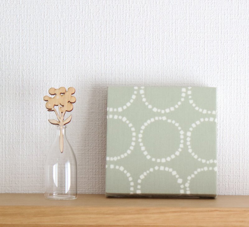 12x12cm ファブリックパネル 【タンバリン ライトグリーン】 - 壁貼/牆壁裝飾 - 棉．麻 灰色