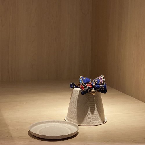 Maodian 簡約手工定製貓項圈 Batik Blue Cat Bow Breakaway Cat Collar