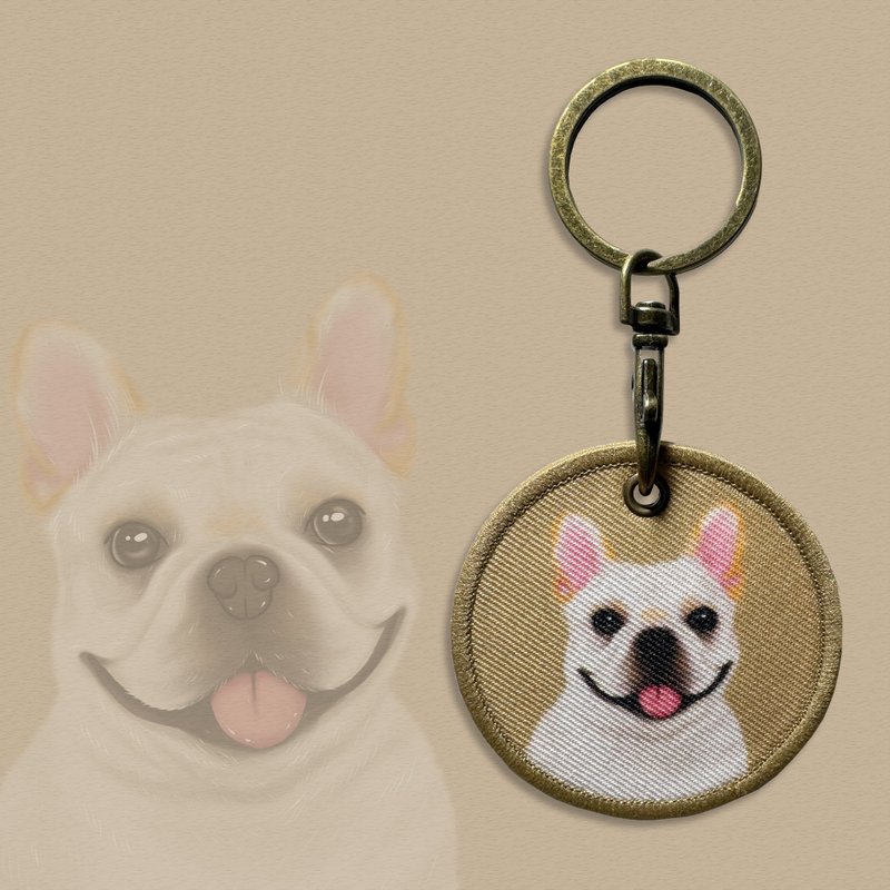 French Bulldog key ring - Charms - Other Materials Khaki