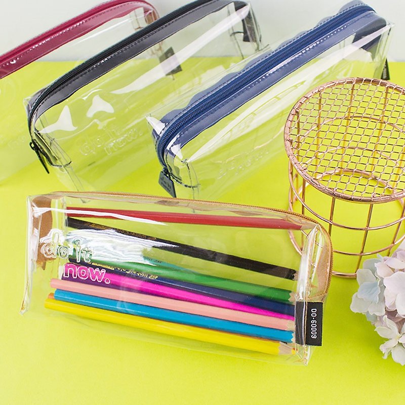 [Promotion] Transparent pencil case (medium)/examination room dedicated/transparent storage bag-do it now - Pencil Cases - Other Materials 