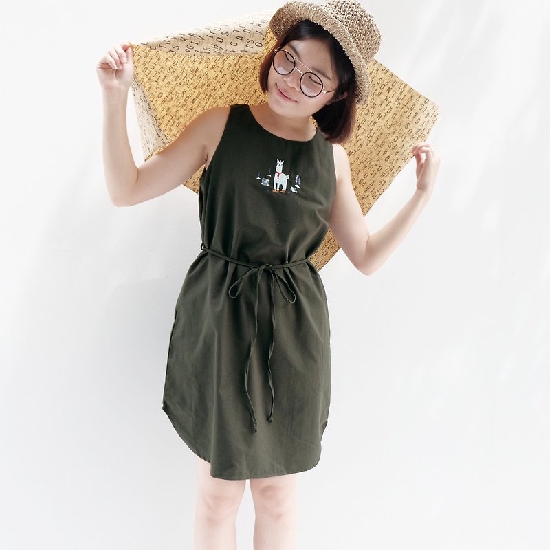 Alpaca Dress - Green Color - One Piece Dresses - Other Materials Green