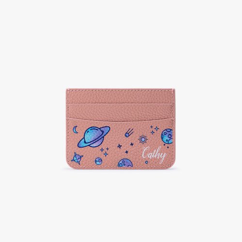 Dearcase Dearcase 紫色星球 卡夾 蜜荔粉 客製化卡套 - (訂製名字)