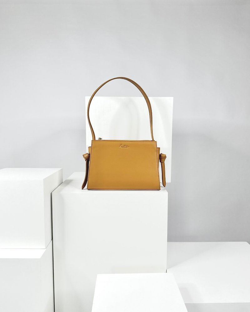 'Venus' Leather shoulder bag in Tan - Handbags & Totes - Genuine Leather Brown