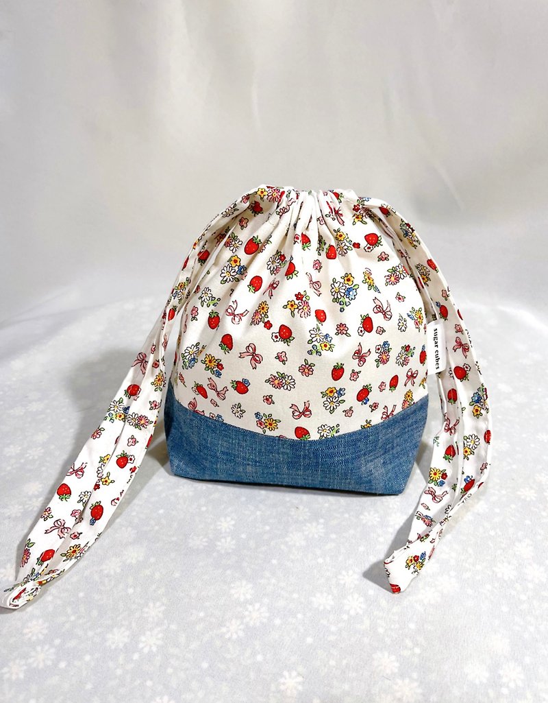Strawberry bag - Drawstring Bags - Cotton & Hemp 