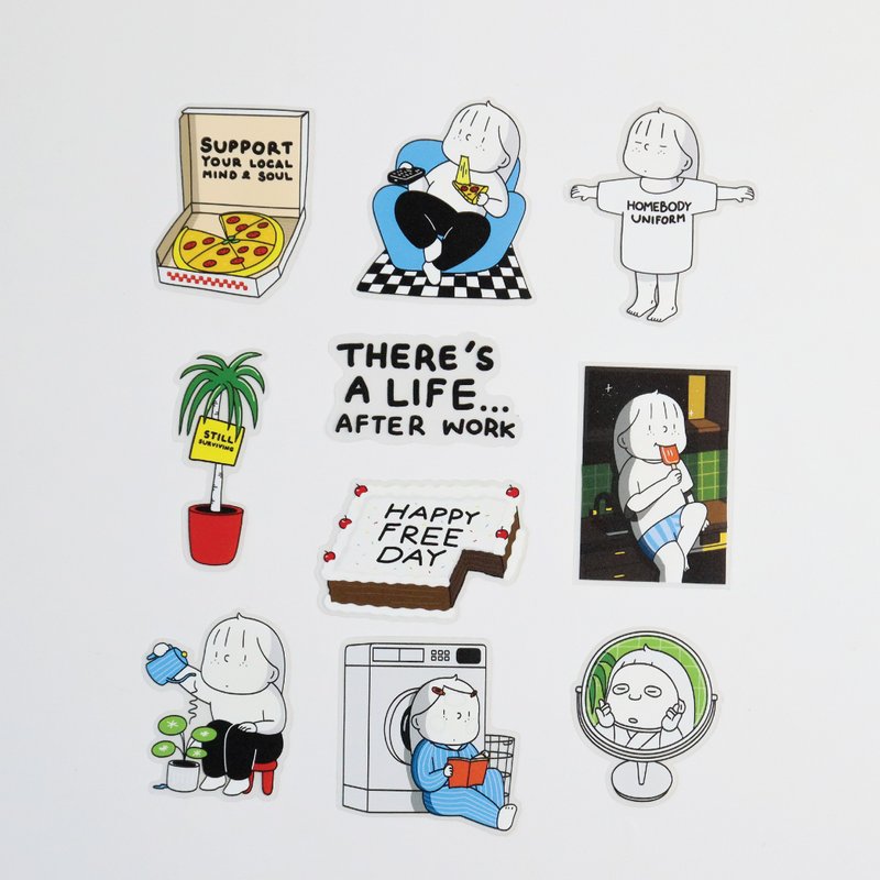 STICKER PACK - THERE'S A LIFE AFTER WORK - 貼紙 - 紙 白色
