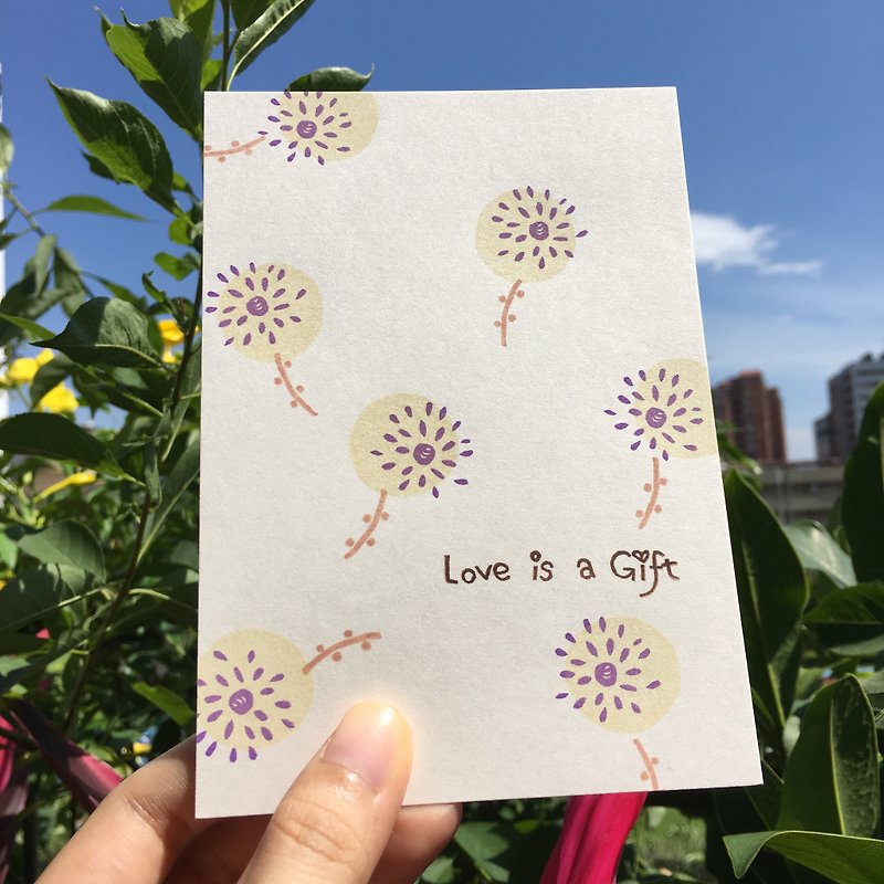 *Miss L handmade postcard* Love is a Gift - Cards & Postcards - Paper White