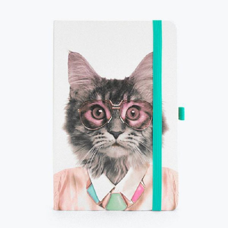 British Mustard Blank Notebook-Cool Cat - Notebooks & Journals - Paper Multicolor