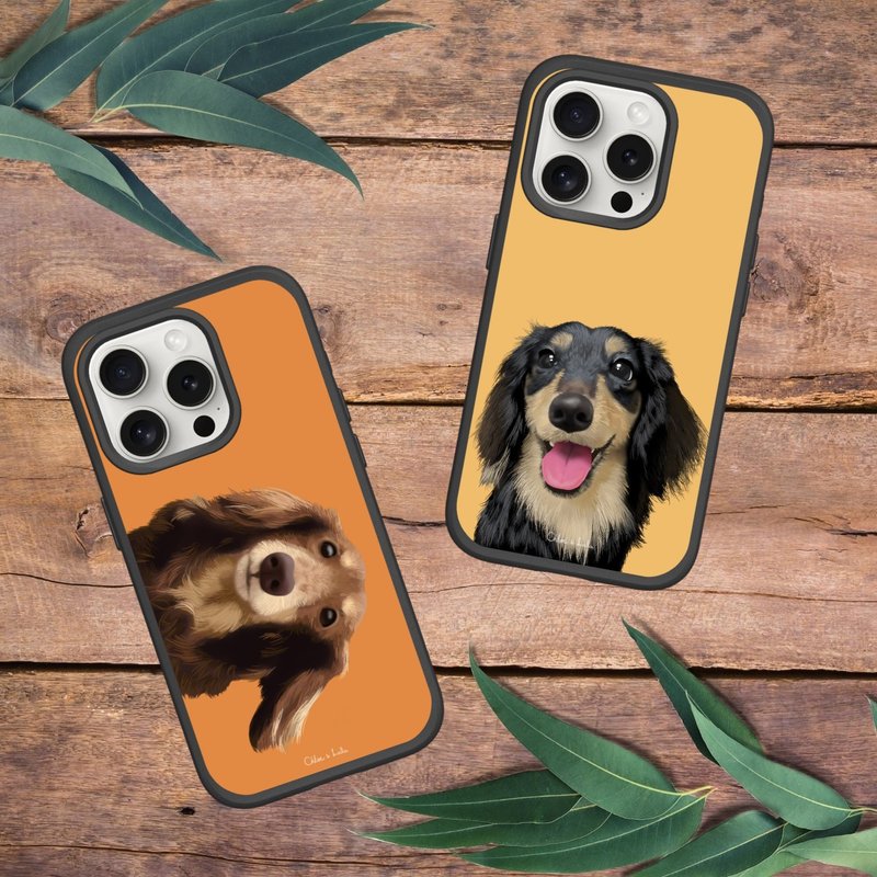 Rhino Shield Dachshund Phone Case | SolidSuit | Dachshund Black Four Eyed Dachshund Cream Dachshund - เคส/ซองมือถือ - พลาสติก หลากหลายสี