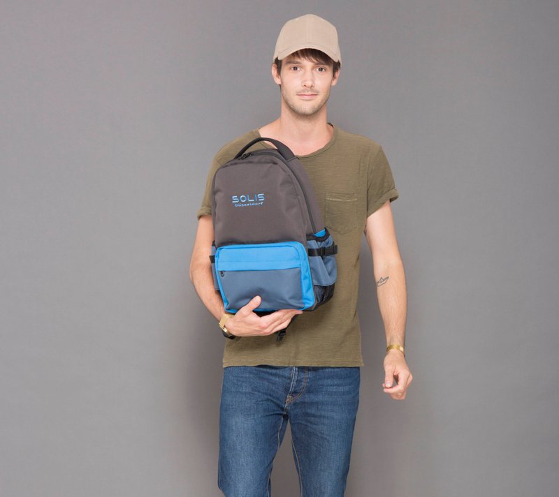 SOLIS ONES Series│13'' Basic Laptop Backpack│Blue Layered - Laptop Bags - Polyester 