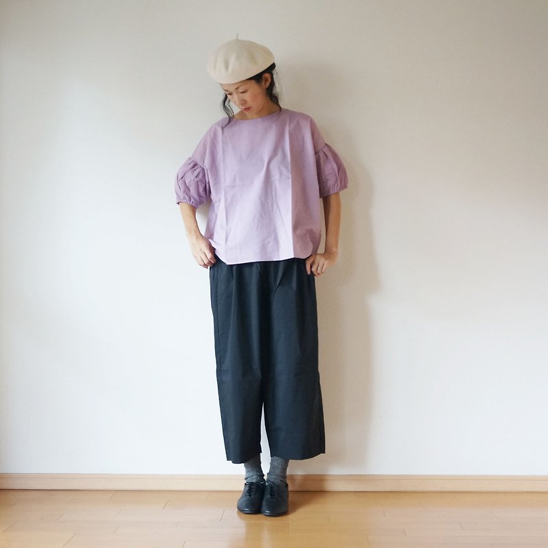 Cotton linen voile blouse Ladies LAVENDER - 女裝 上衣 - 棉．麻 紫色
