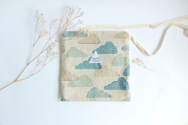 MaryWil Square Bunny - Clouds - Messenger Bags & Sling Bags - Cotton & Hemp Multicolor