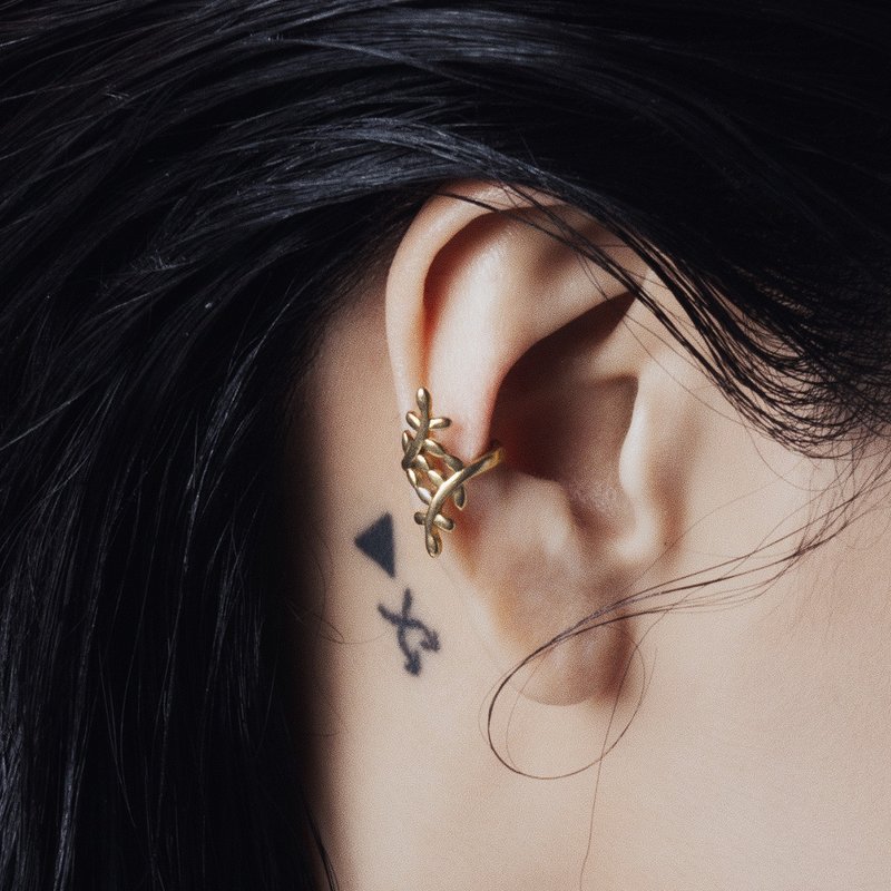 GAIA - Wool* Bronze Ear Cuff Clip-On - ต่างหู - เงินแท้ สีทอง