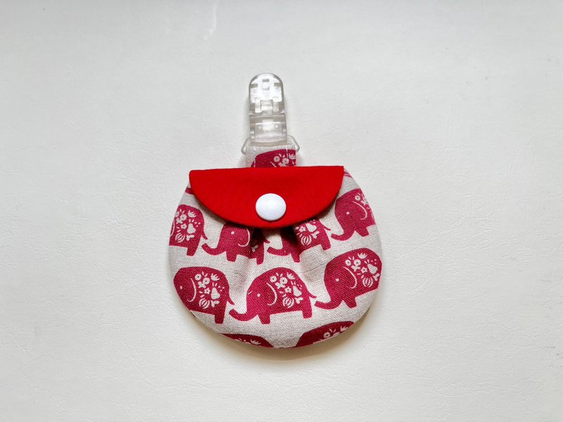 Shaped safety bag red elephant - Omamori - Cotton & Hemp Multicolor