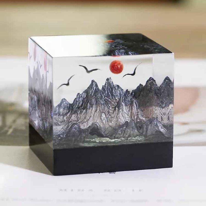 Purely handmade custom stamp- Rising Sun/Good Luck/Paper Weight/Micro Landscape - Stamps & Stamp Pads - Acrylic 