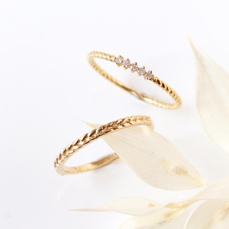 Visel wheat ear K gold ring - แหวนทั่วไป - เครื่องประดับ สีทอง