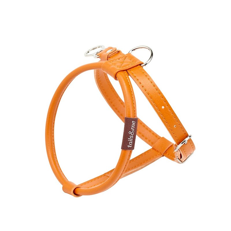 [tail and me] natural concept leather chest strap autumn maple orange M - Collars & Leashes - Faux Leather Orange
