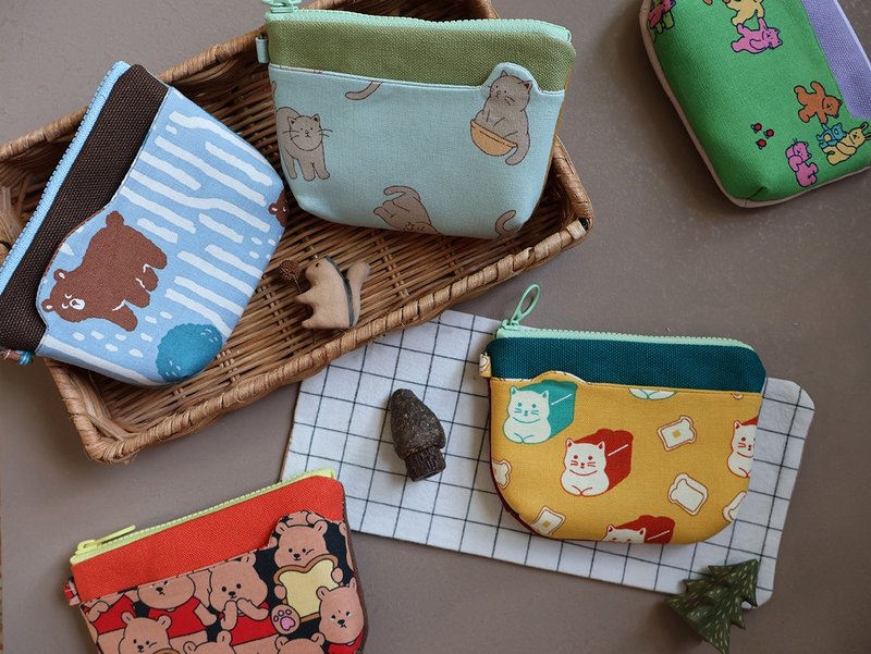【Coin Purse】造型口袋零錢包 - 零錢包/小錢包 - 棉．麻 多色