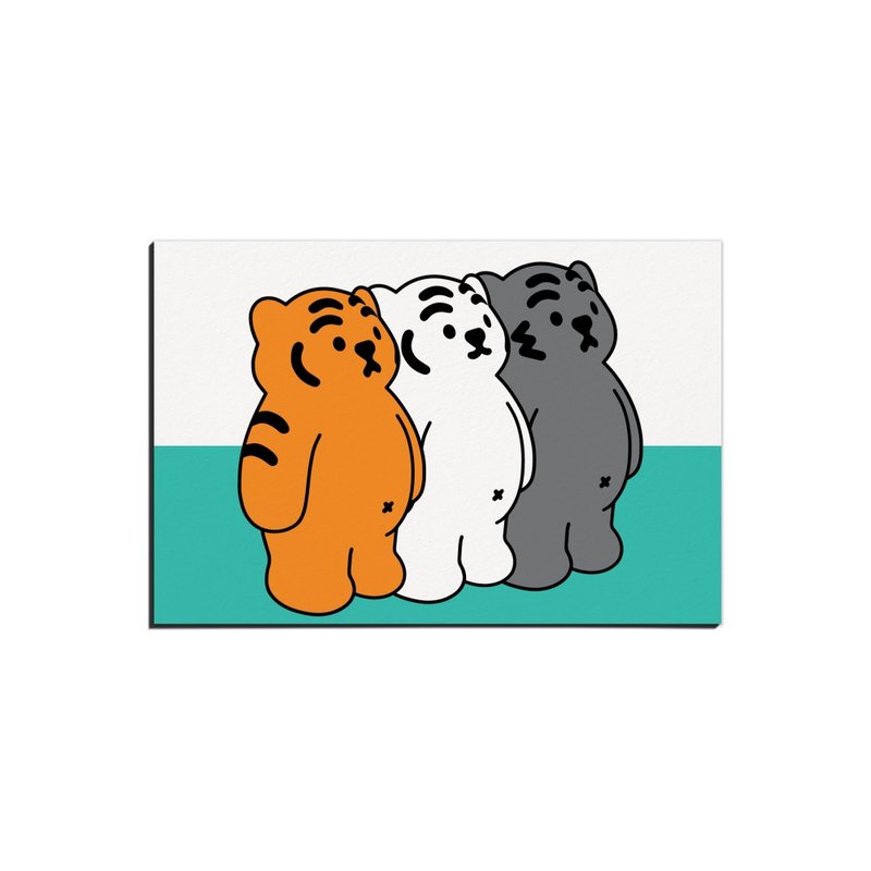 躺肥虎 三隻立正  插畫 明信片 - 卡片/明信片 - 紙 