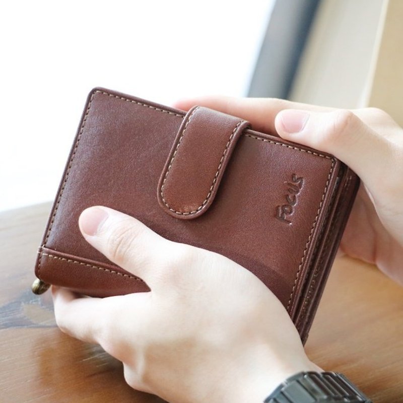 [Women's Mid-fold Wallet] Genuine leather multi-functional style women's mid-fold / vegetable tanned leather / women's wallet - Wallets - Genuine Leather 