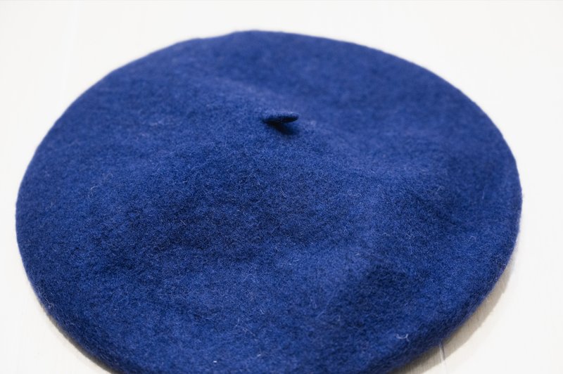 Wool Beret - Blue - หมวก - ขนแกะ สีน้ำเงิน