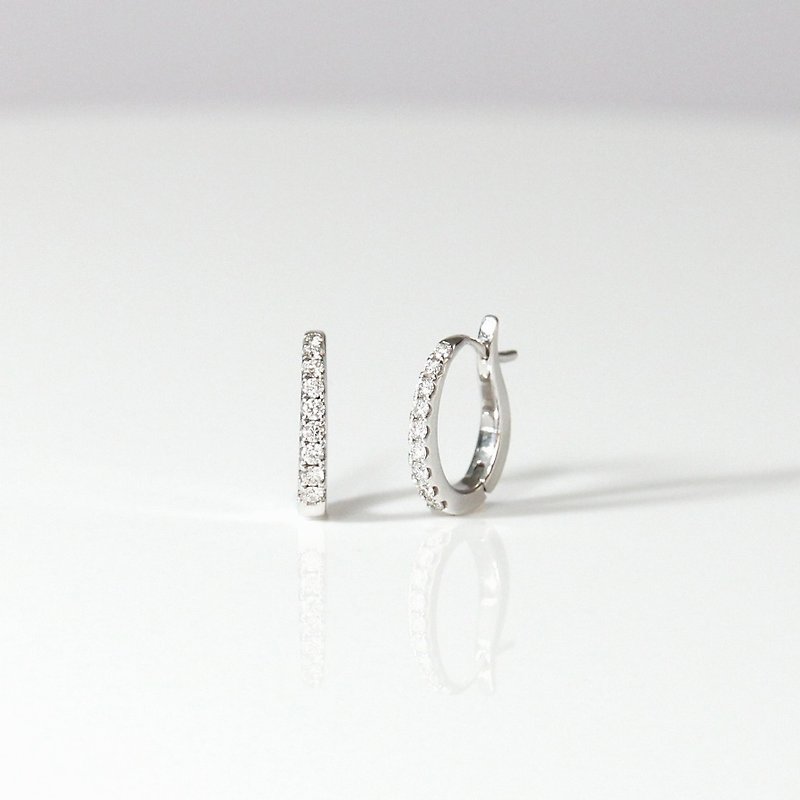 0.24 Carat Natural Diamond 18K Oval Earrings Classic Hoop Earrings Wedding Jewelry Customized
