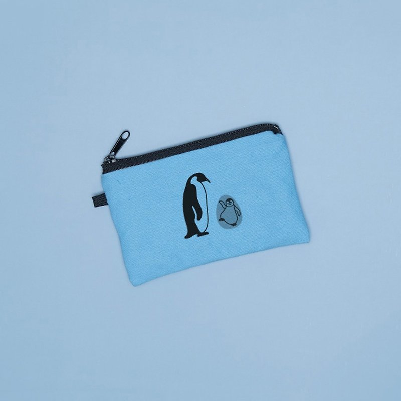 YCCT零錢包-企鵝 買飲料小幫手 客製化生日情人聖誕交換禮物 - 零錢包/小錢包 - 棉．麻 多色
