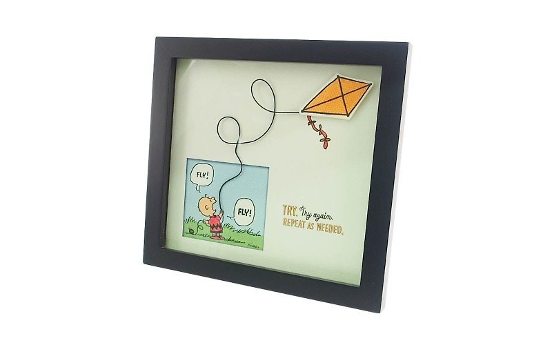 Snoopy Manga Charm - Never Give Up (Hallmark-Peanuts Manuscript) - Items for Display - Wood White