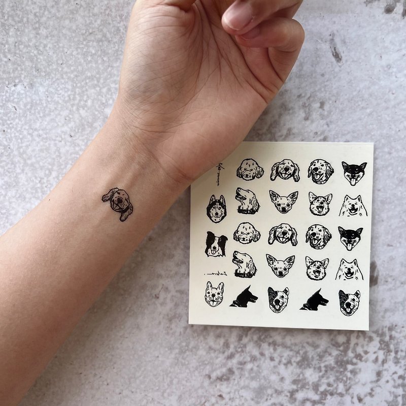 紋身貼紙-犬 - 紋身貼紙/刺青貼紙 - 紙 