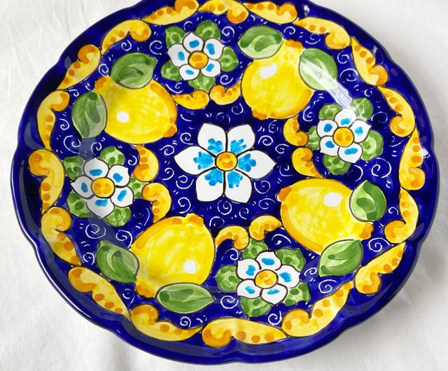 陶器　小壺 イタリア 絵皿 ハンドメイド トマト柄 壁掛け（楽天市場
