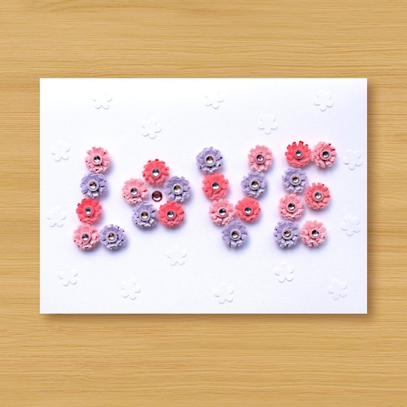 Handmade Roll Paper Card _ Pattern Love_A ... Mother Card, Valentine Card, Wedding Card - Cards & Postcards - Paper Pink