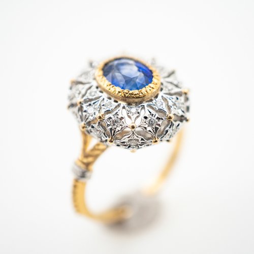 CJ Design 原創珠寶 CJ Design 【雪之頌歌】18K金1.19ct 皇家藍寶石戒指 高階珠寶