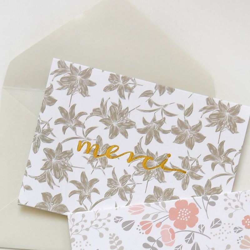 Dailylike-Classic Time Folding Small Card -05 Yellow Color-merci, E2D40402 - Cards & Postcards - Paper Gray
