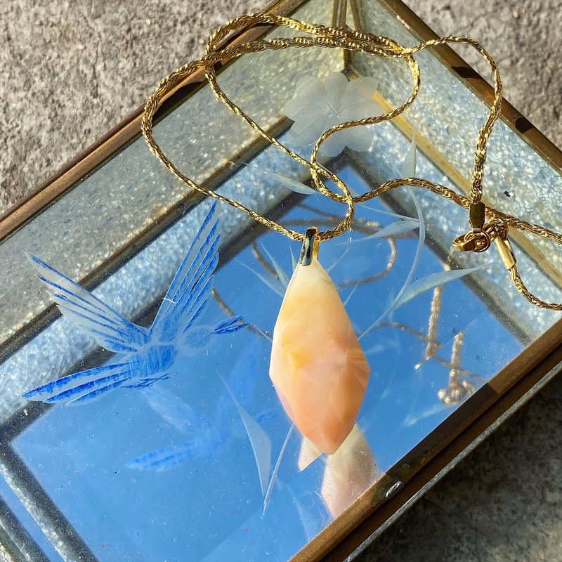 【Lost and find】天然石 蜜桃粉 兔毛水晶 項鍊 WD09 - 項鍊 - 寶石 粉紅色