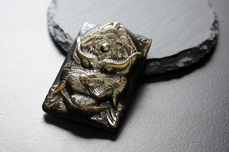 金曜石吞金獸 礦石/水晶/靈修/開運/招財/破煞/防小人 - 項鍊 - 寶石 