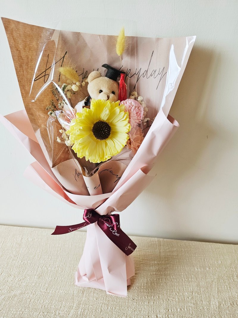 graduation bear bouquet - ช่อดอกไม้แห้ง - พืช/ดอกไม้ 