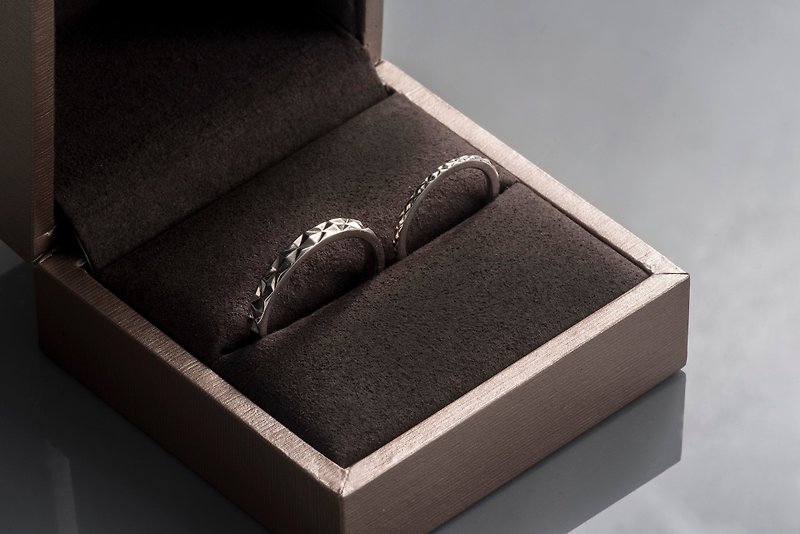 Frankness | 925 Sterling Silver Diamond Couples Women's Ring | Sterling Silver / Rose Gold / Handmade / Gift / Customization - แหวนคู่ - โลหะ สีเงิน