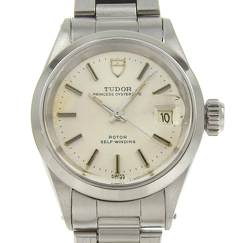 【日本直送】チュードル TUDOR シルバー プリンセス 腕時計 オイスターデイト cal.2555 7600/0 SS 自動巻き レディース【中古】 - 女錶 - 不鏽鋼 黑色