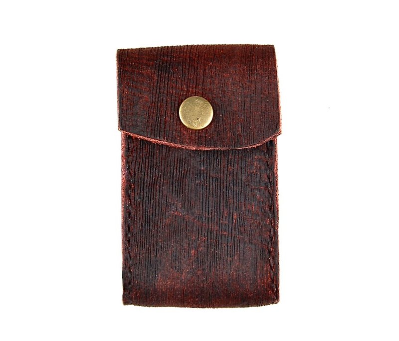 (U6.JP6 手工皮件) 手作純手工縫製真皮簡易萬用零錢包--特殊樹木壓紋 - 零錢包/小錢包 - 紙 咖啡色