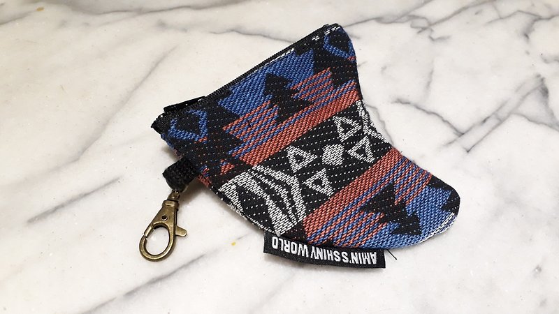 AMIN'S SHINY WORLD handmade custom ethnic wind surfing Fin small change key package (custom suit color) 02 - Coin Purses - Cotton & Hemp Multicolor
