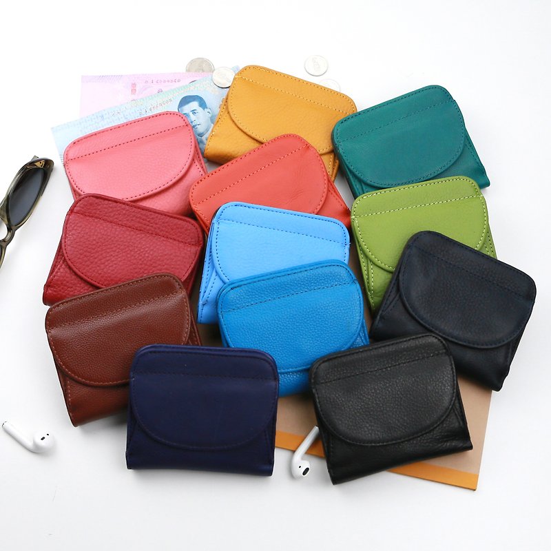FLIP Mini Coin Wallet Made from genuine leather, Lucky Bao brand. - 銀包 - 真皮 紅色