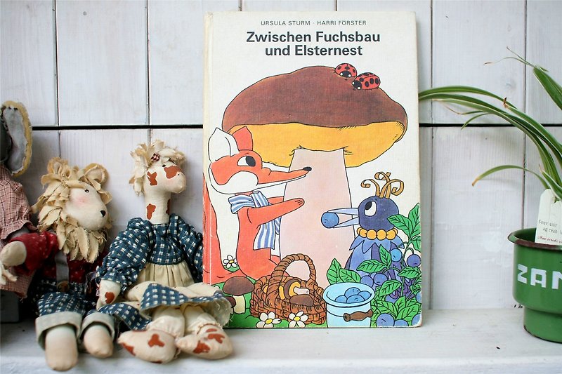 Good day fetish Germany vintage color picture book fox and magpies / classic children's book collection - อื่นๆ - กระดาษ 