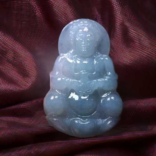 瓔珞翡翠 冰種翡翠精雕寶瓶觀音菩薩 | 天然緬甸玉翡翠A貨 | 送禮