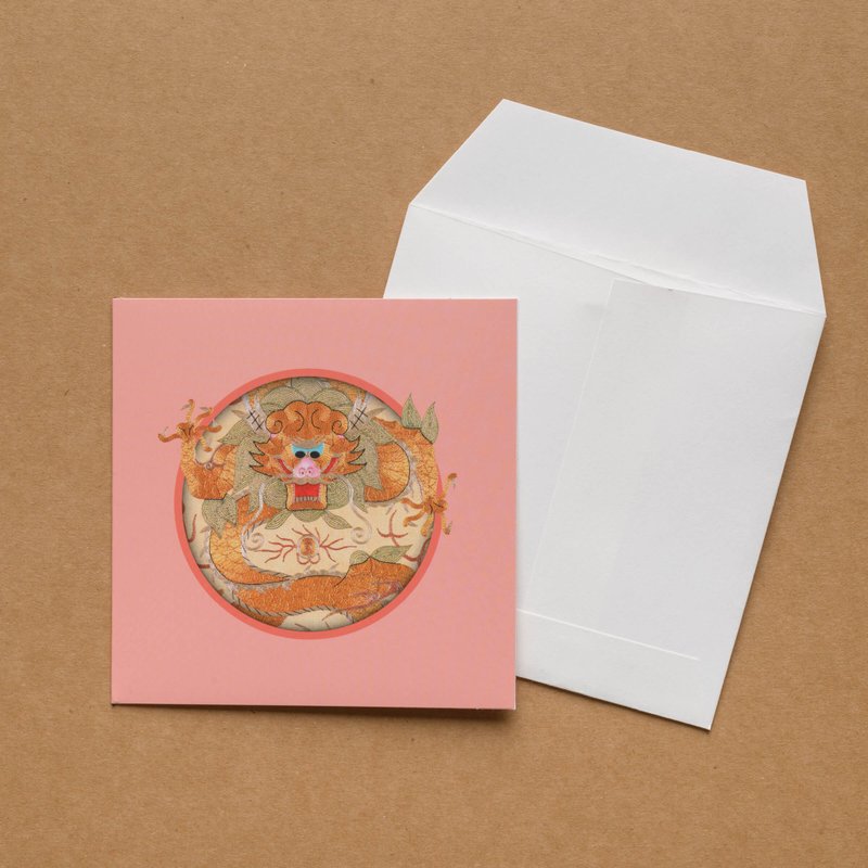 Message Card, Embroidery of Good Fortune, Diplomatic Credential - Cards & Postcards - Paper Pink