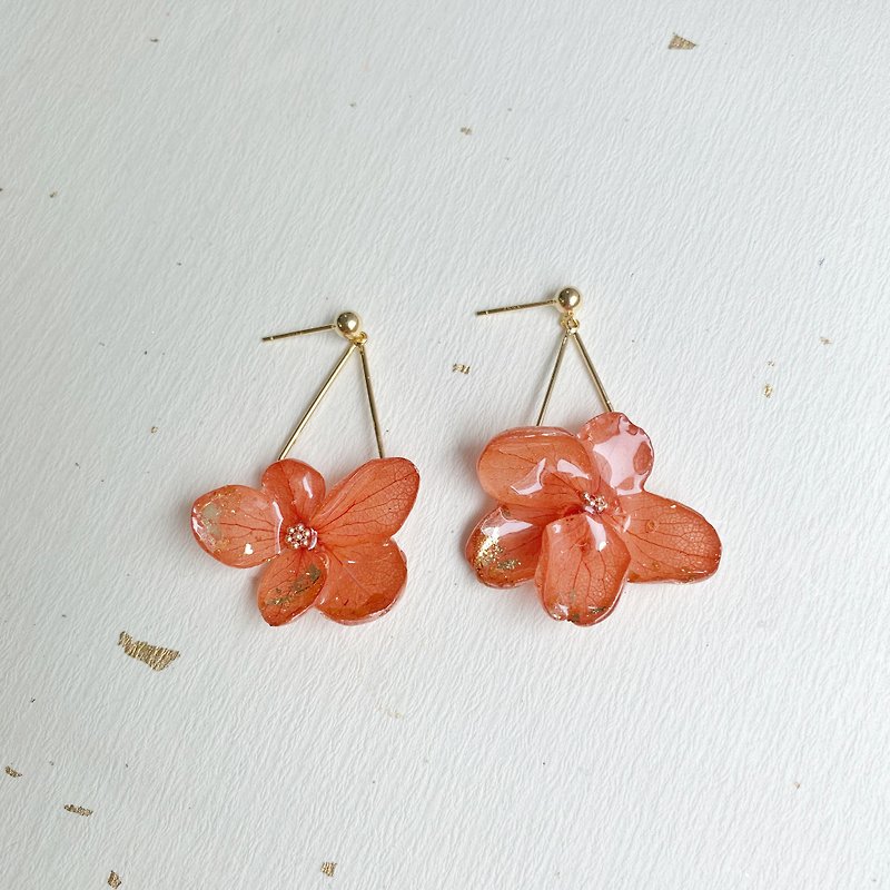 Valley of the Wind :: Three-dimensional glass real flower earrings