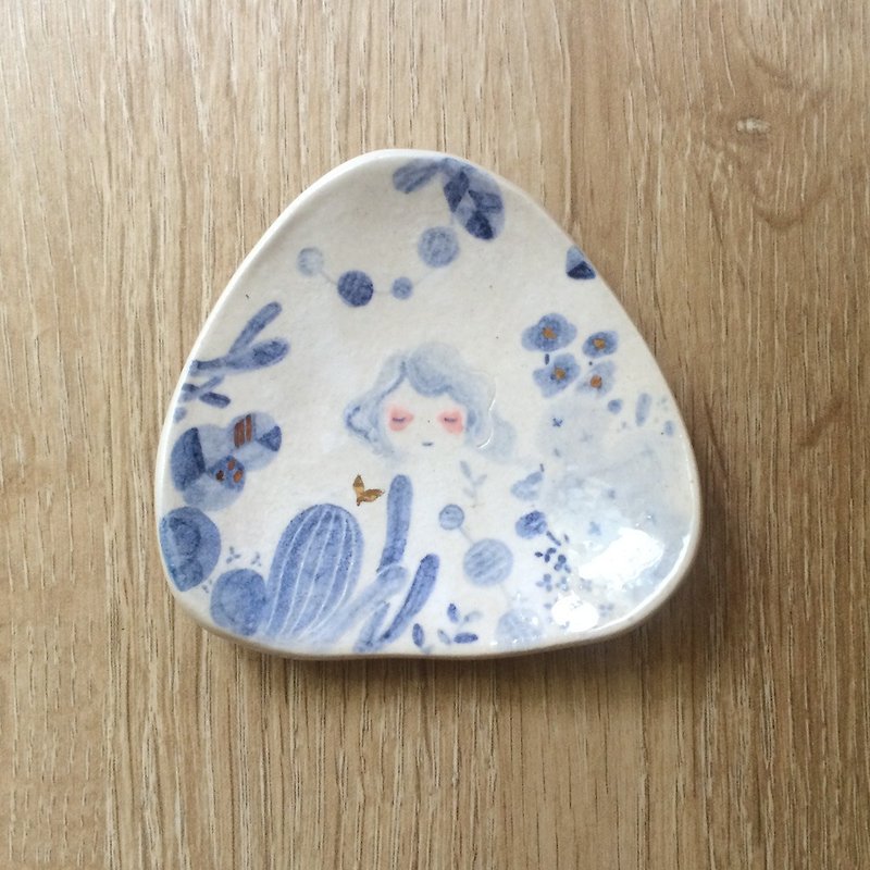 ┇eyesQu ┇ hand pinch small pot ┇ garden - Small Plates & Saucers - Pottery 