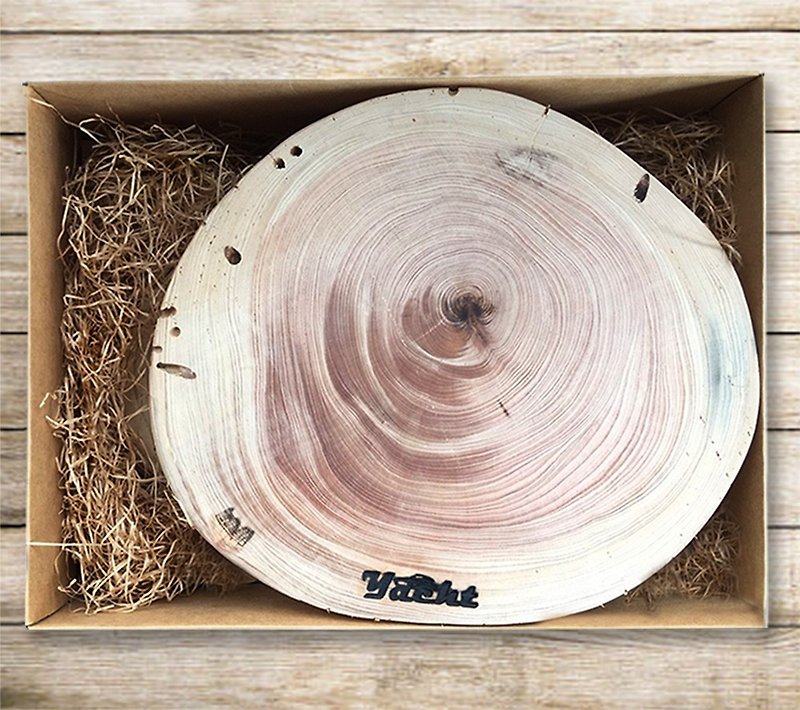 台灣檜木墊禮盒(2件裝) - 托盤/砧板 - 木頭 咖啡色