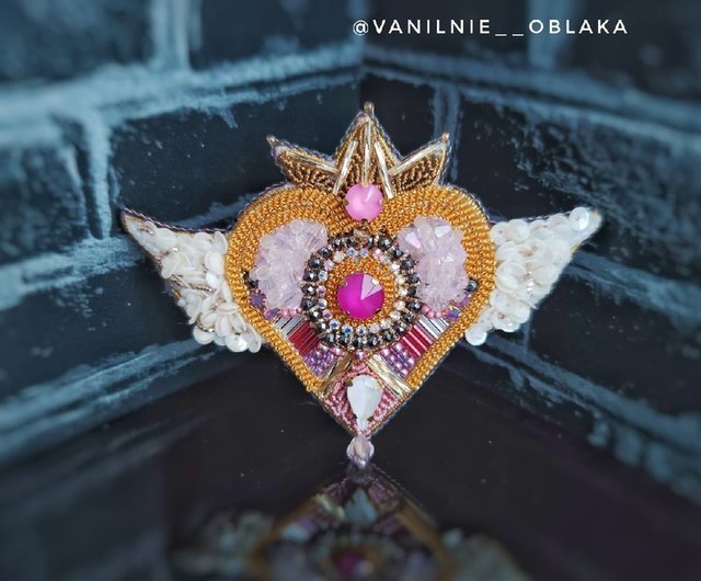 sailor moon brooch brooch anime moon prism heart with wings - Shop