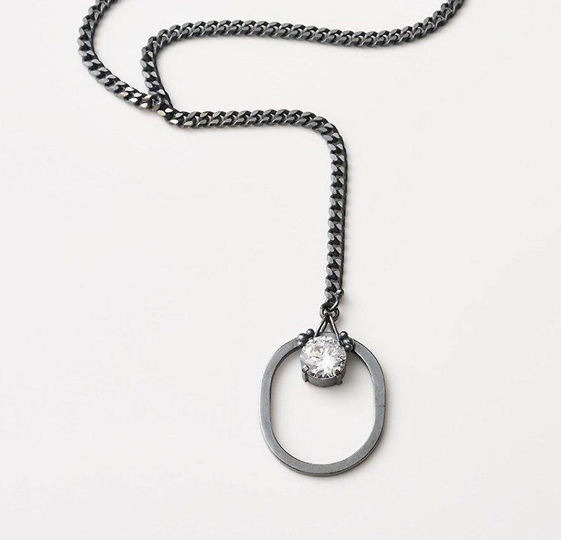 CN44 (cubic zirconia) - Necklaces - Other Metals Silver