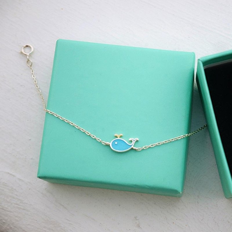 藍鯨守護者手鍊 BLUE WHALE GUARDIAN - 手鍊/手環 - 純銀 銀色